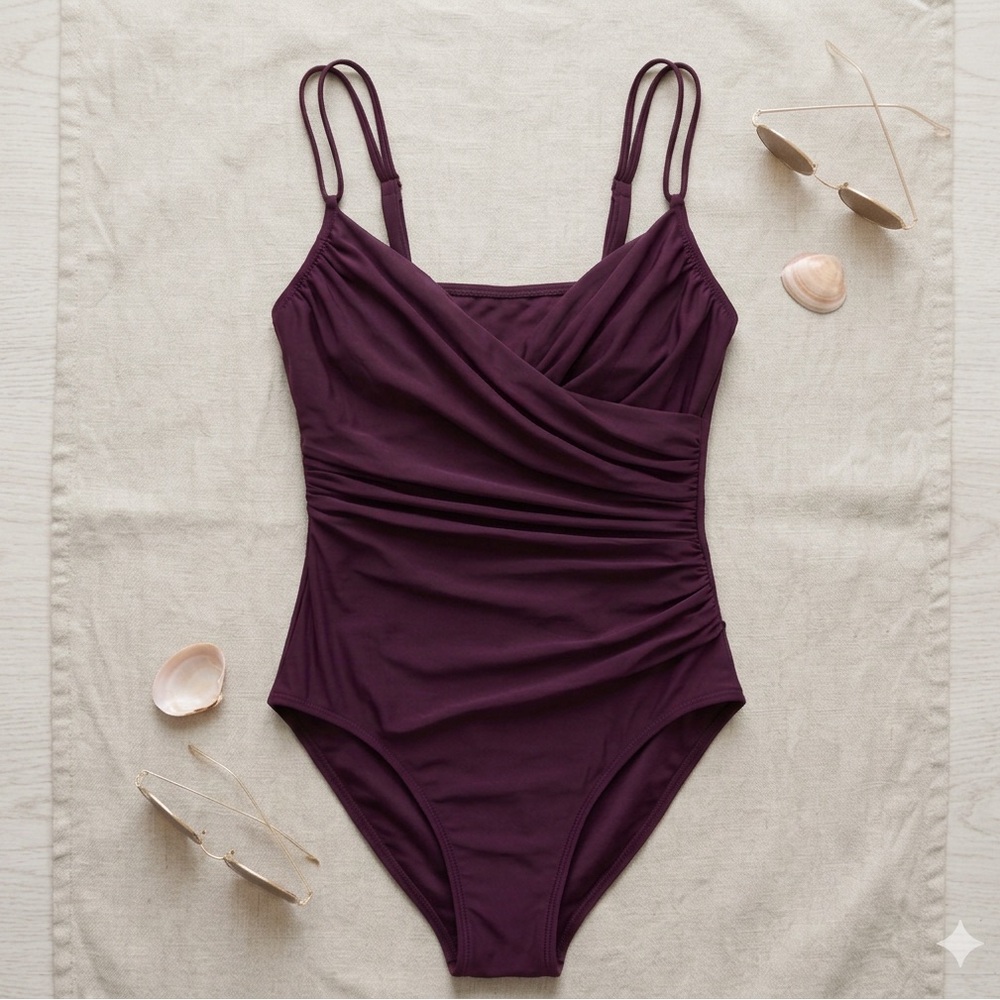 Magic Suit . Burgundy Wrap One-Piece Swimsuit